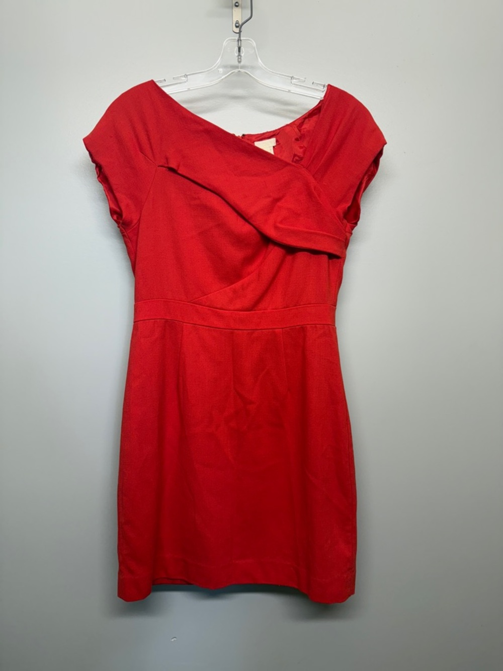 J. Crew Red Shirt Sleeve Wrap A Line Mini Dress